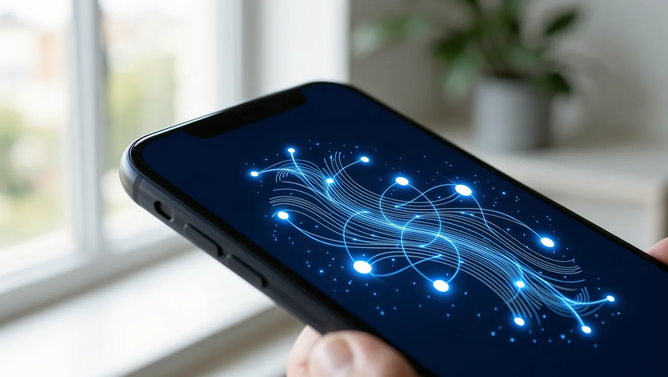 Smartphone showing a secure digital bank connection interface