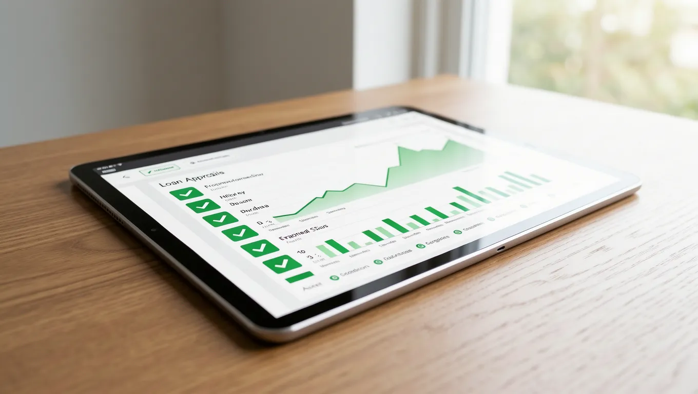 A digital tablet displaying an immediate personal loans approval dashboard in 2026.