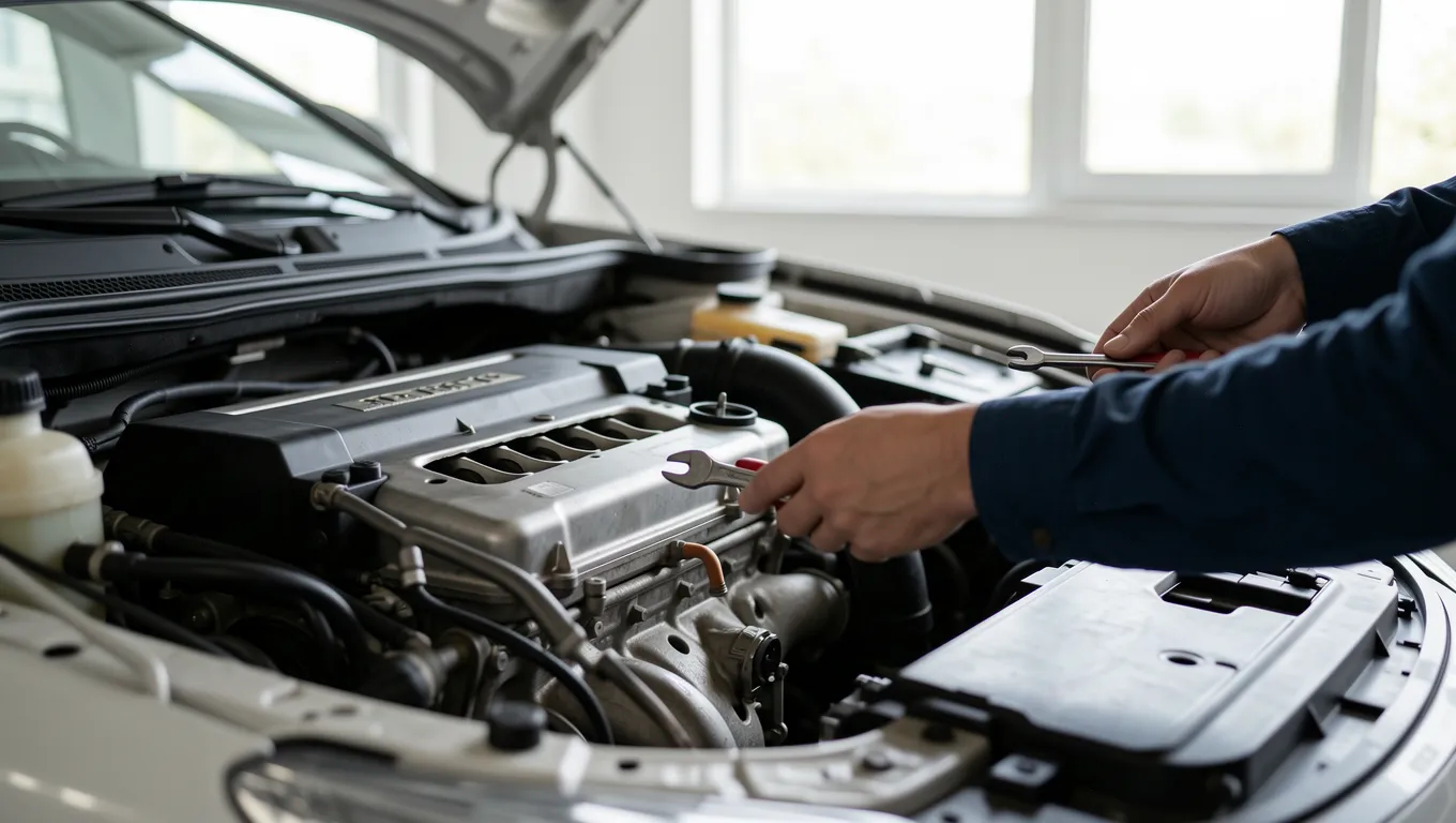 Mechanic working on a car engine to illustrate personal loans for emergency expenses