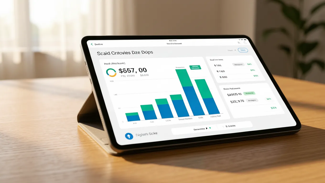 Close up of a digital credit score dashboard illustrating personal loans for poor credit recovery.