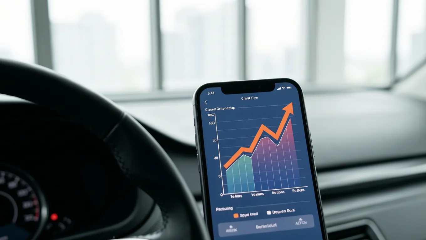 A digital credit score dashboard displaying positive growth trends for personal loans with low credit score.