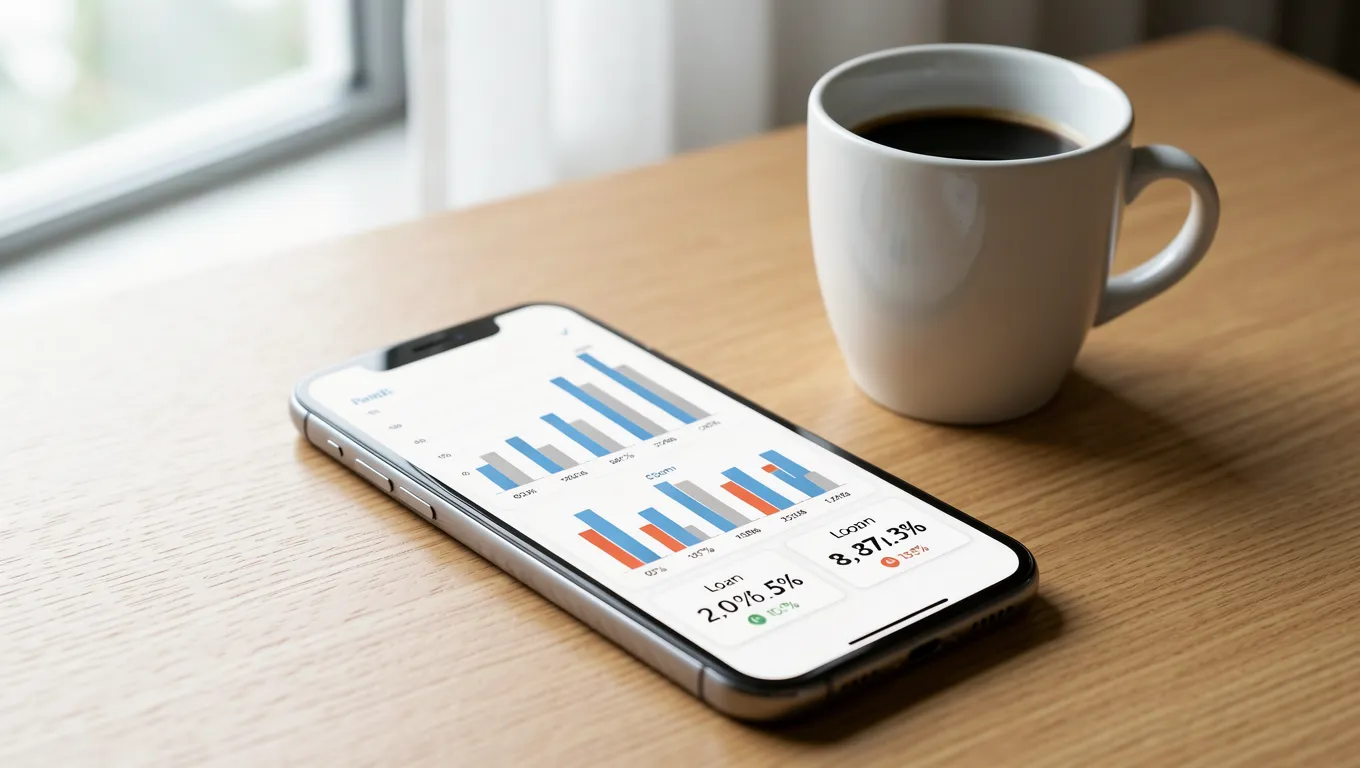 Finding top rated personal loans using mobile device for comparison.