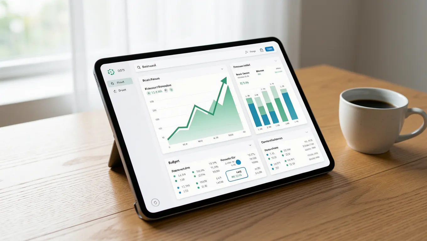 A digital tablet showing a financial dashboard for managing unsecured personal loans online